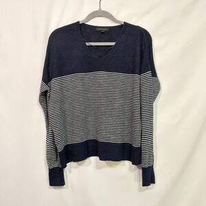 Banana Republic Linen Blend Striped Sweater Size L Women's